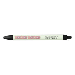 Paw prints lichtgroen Gepersonaliseerde naam Zwarte Inkt Pen