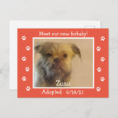 Paw Prints Lijst Pet Adoption De datum opslaan Briefkaart (Voorkant / Achterkant)