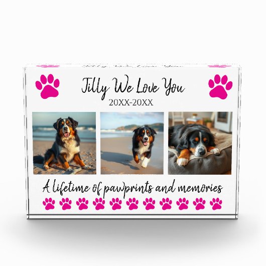 Paw Prints & Memories-Custom Pet- Fotoblokken (Voorkant)