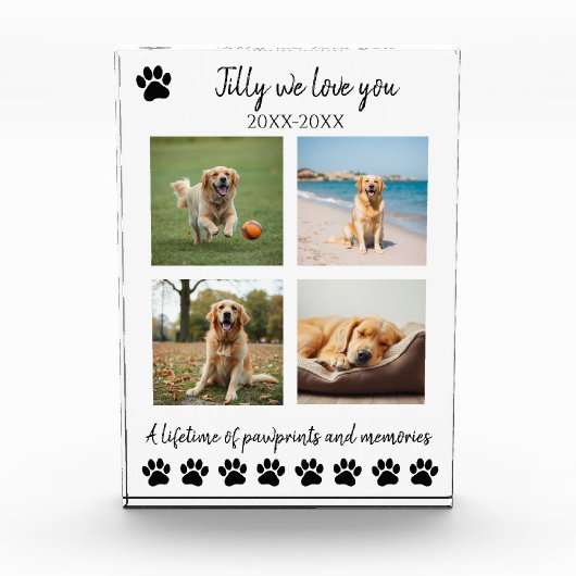 Paw Prints & Memories-Custom Pet- Fotoblokken (Voorkant)