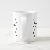 Paw Prints met 1 Pet's Foto en Naam Extra Grote Beker (Achterkant)