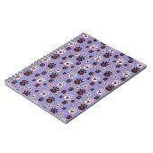 Paw prints met rode harten op blauw notitieboek (Linkerzijde)