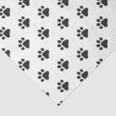 Paw Prints Modern Zwart Wit Pet Lovers Gift Wrap Tissuepapier (Detail)