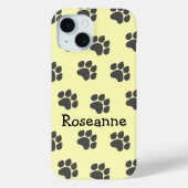 Paw Prints Ontwerp Geel Gekleurd Gepersonaliseerd Case-Mate iPhone Case (Achterkant)