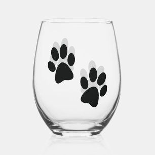 Paw Prints Ontwerp Thermisch Wijnglas Zonder Voet