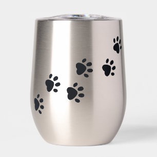 Paw Prints Ontwerp Thermische Wijn Tumbler