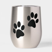 Paw Prints Ontwerp Thermische Wijn Tumbler (Achterkant)