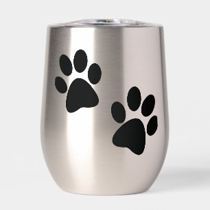 Paw Prints Ontwerp Thermische Wijn Tumbler