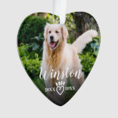 Paw Prints op onze harten Pet Photo Memorial Ornament (voorkant)