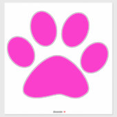 Paw Prints Pattern Hot Pink Custom Cute Sticker (Vel)