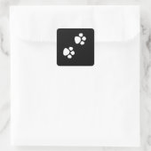 Paw Prints Patterns Custom Cute Black White Vierkante Sticker (Tas)