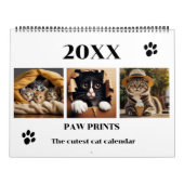 Paw Prints Pet Cat Photo Art Large Kalender (Hoes)