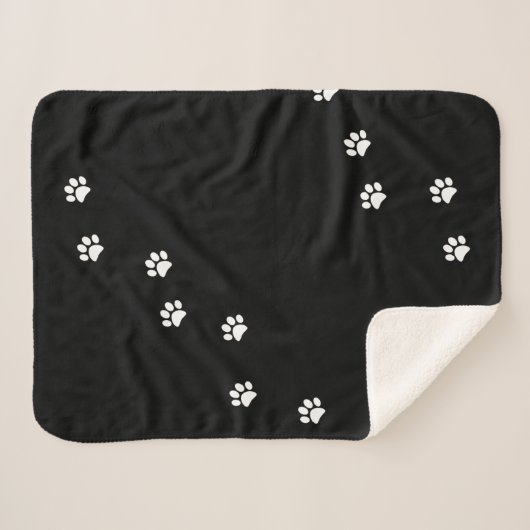 Paw Prints Sherpa Blanket Sherpa Deken (Voorkant (horizontaal))