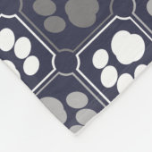 Paw Prints Tegel Design Navy Blue Fleece Deken (Hoek)