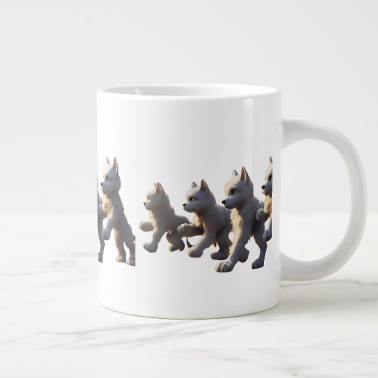 Paw Prints Walking Around Mug Base Design (Droite)