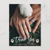 Paw Prints Wedding Thank You Photo Postcard Briefkaart (Voorkant)