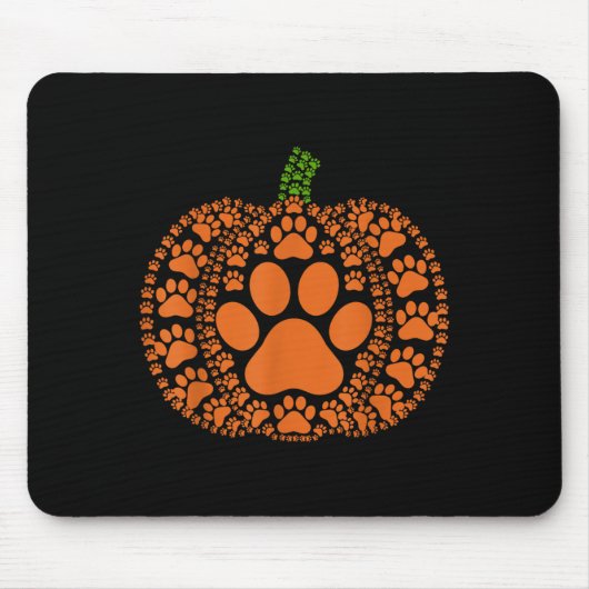 Paw Pumpkin Design Matching Halloween Thanksgiving Muismat (Voorkant)