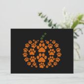Paw Pumpkin Paw Print Honden Thanksgiving Kaart (Staand voorkant)
