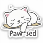Paw-sed Vinyl Sticker – Cute Sleeping Cat for Lapt (Recto)