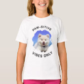 Paw-sensitive vibes alleen hond foto meisje t-shirt (Voorkant)