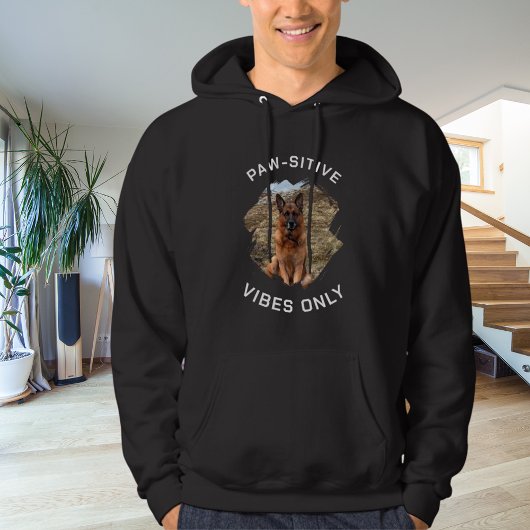 Paw-sensitive vibes alleen hond foto zwart hoodie