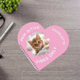 Paw-sensitive vibes alleen kat foto meisje notitieboek