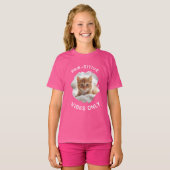 Paw-sensitive vibes alleen kat foto meisje roze t-shirt (Voorkant volledig)