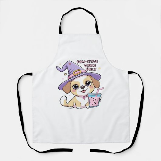 Paw-sensitive vibes Alleen Schattigee hond met bub Schort (Voorkant)