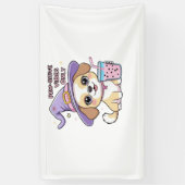 Paw-sensitive vibes Alleen Schattigee hond met bub Spandoek (Verticaal)
