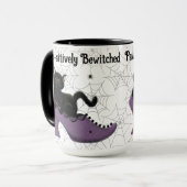 Paw-sitief betoverde zwarte kat Halloween Mok (Voorkant links)