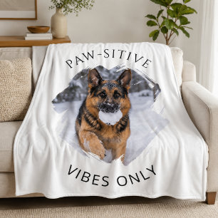 Paw-sitieve Vibes Alleen Duitse Herder GSD Foto Fleece Deken
