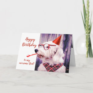 Paw-sitive Grrr-eet Birthday Dad Dog Fun Kaart