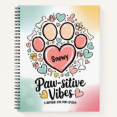 Paw-Sitive Vibes: een pasteldagboek voor Hondenlie Notitieboek (Voorkant)