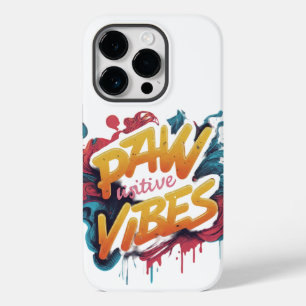 Paw-sitive Vibes" in meerdere kleuren: Case-Mate iPhone 14 Pro Hoesje