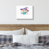 Paw-sitive Vibes Only – Schattigee hond met bubbel Canvas Afdruk (Insitu (Slaapkamer))