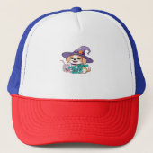 Paw-sitive Vibes Only – Schattigee hond met bubbel Trucker Pet (Voorkant)