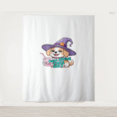 Paw-sitive Vibes Only – Schattigee hond met bubbel Wandkleed (Voorkant)