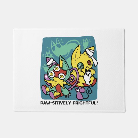 Paw-sitively Frightful | Monstrous Cats Halloween  Deurmat (Voorkant)