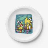 Paw-sitively Frightful | Monstrous Cats Halloween Papieren Bordje (Voorkant)