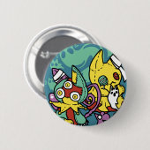 Paw-sitively Frightful | Monstrous Cats Halloween Ronde Button 5,7 Cm (Voorkant /achterkant)