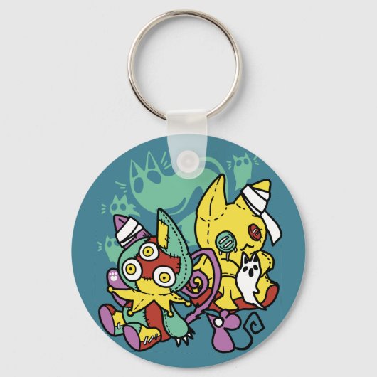 Paw-sitively Frightful | Monstrous Cats Halloween  Sleutelhanger (Voorkant)