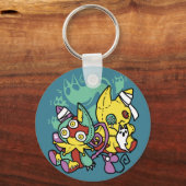 Paw-sitively Frightful | Monstrous Cats Halloween  Sleutelhanger (Achterkant)