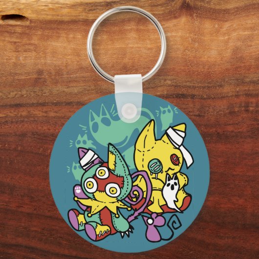 Paw-sitively Frightful | Monstrous Cats Halloween  Sleutelhanger (Voorkant)