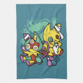 Paw-sitively Frightful | Monstrous Cats Halloween  Theedoek (Verticaal)