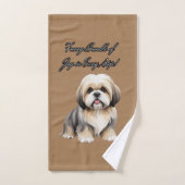 Paw-some Cuteness : Fluffy Pup dans des tons doux (Serviette à main)