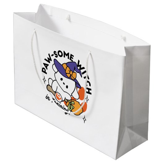Paw-some Witch in Training - Schattigee Halloween- Groot Cadeauzakje (Achterkant Gekanteld)