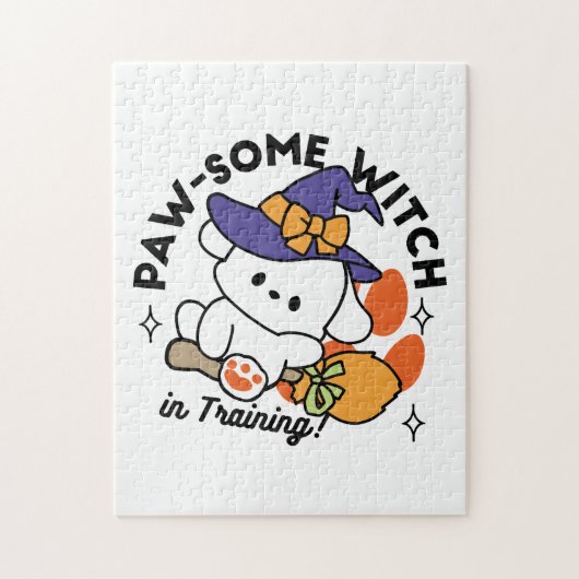 Paw-some Witch in Training - Schattigee Halloween- Legpuzzel (Verticaal)