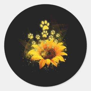 Paw Sunflower Shirt Je bent mijn wereldpoot Ronde Sticker