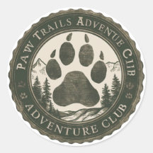 Paw Trails Adventure Club -  Badge Sticker