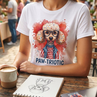 Paw-triotic Poodle Patriotic 4th of July Dog Tri-Blend Shirt